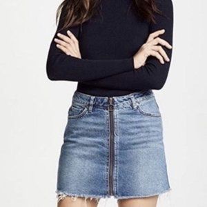 🆕 Free People Denim Front Zip Mini Skirt